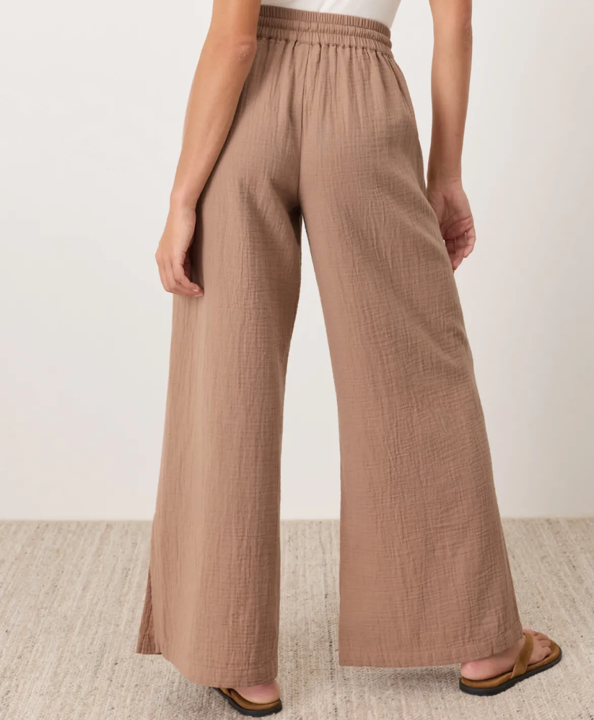 Organic Coastal Double Gauze Split Hem Pant