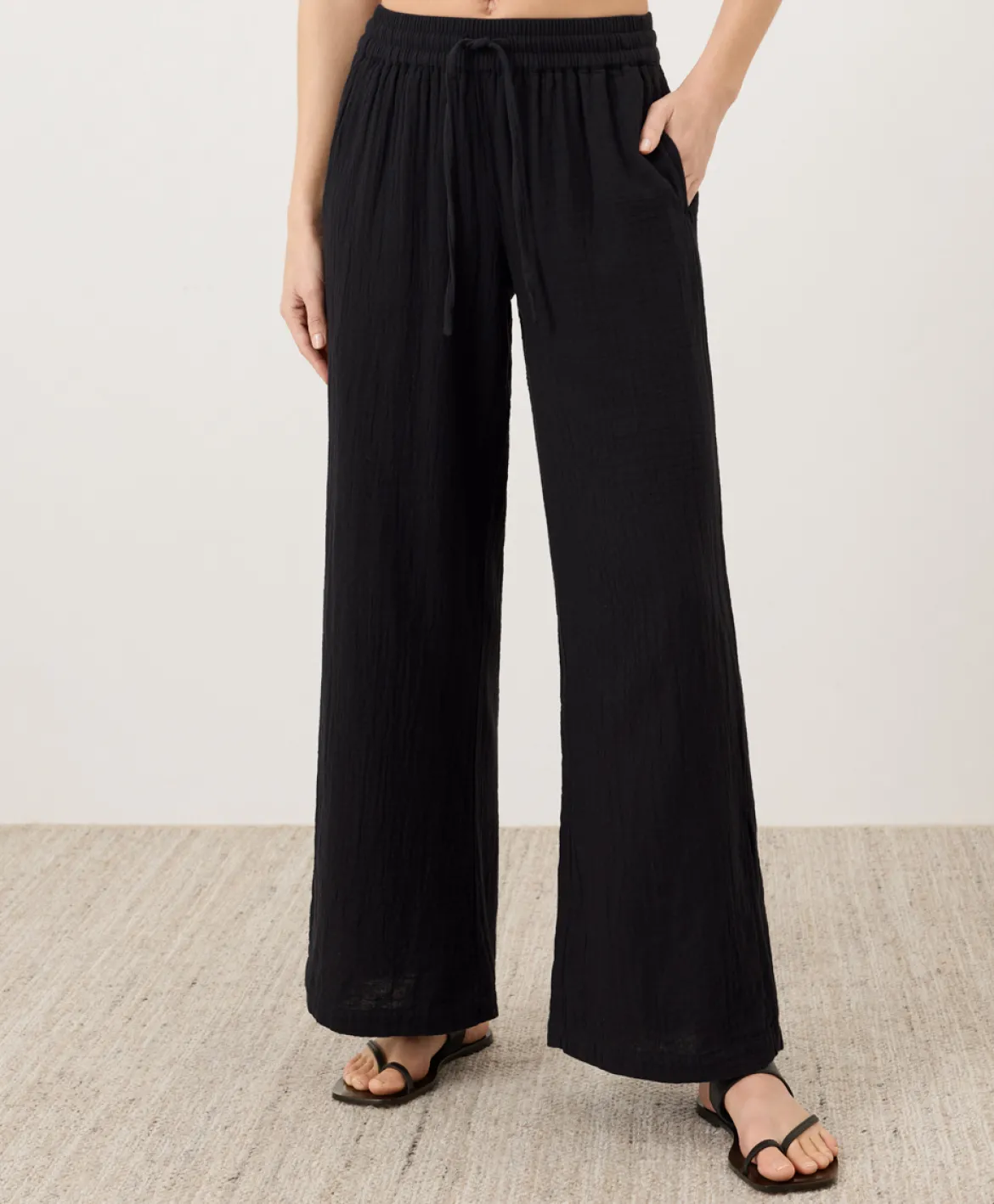 Organic Coastal Double Gauze Split Hem Pant