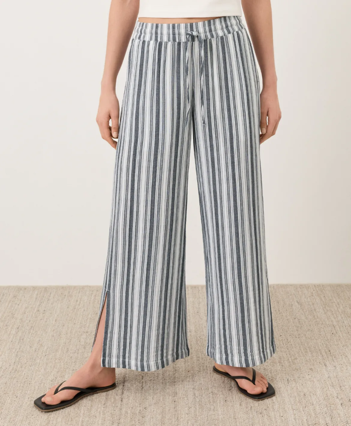 Organic Coastal Double Gauze Split Hem Pant