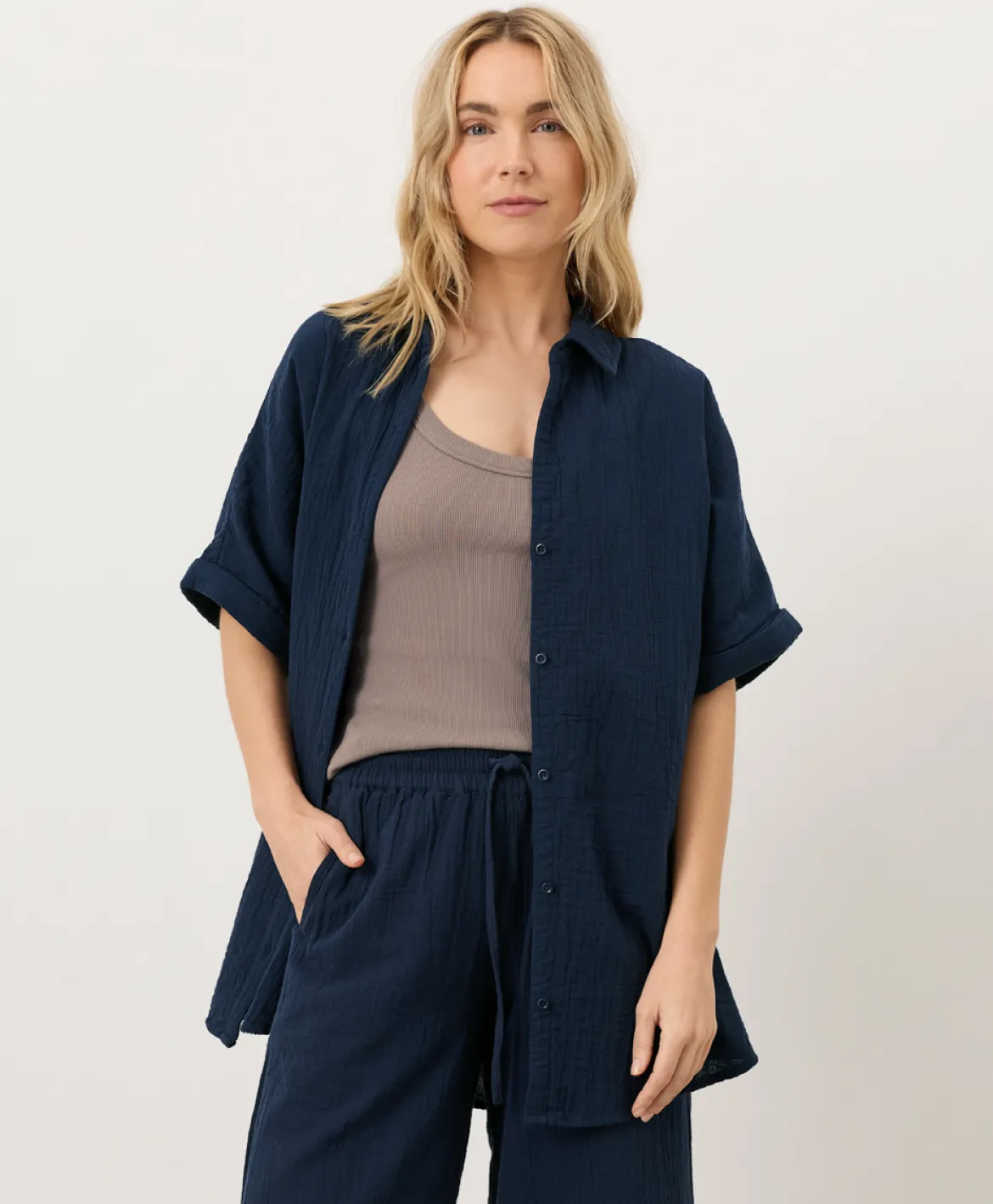 Organic Coastal Double Gauze Oversized Shirt