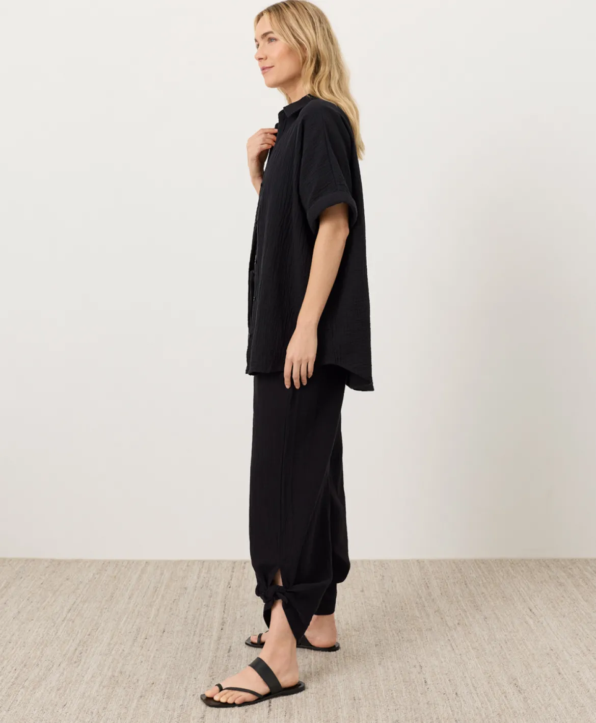 Organic Coastal Double Gauze Split Hem Pant
