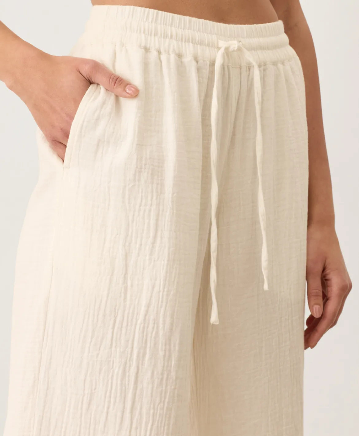 Organic Coastal Double Gauze Split Hem Pant