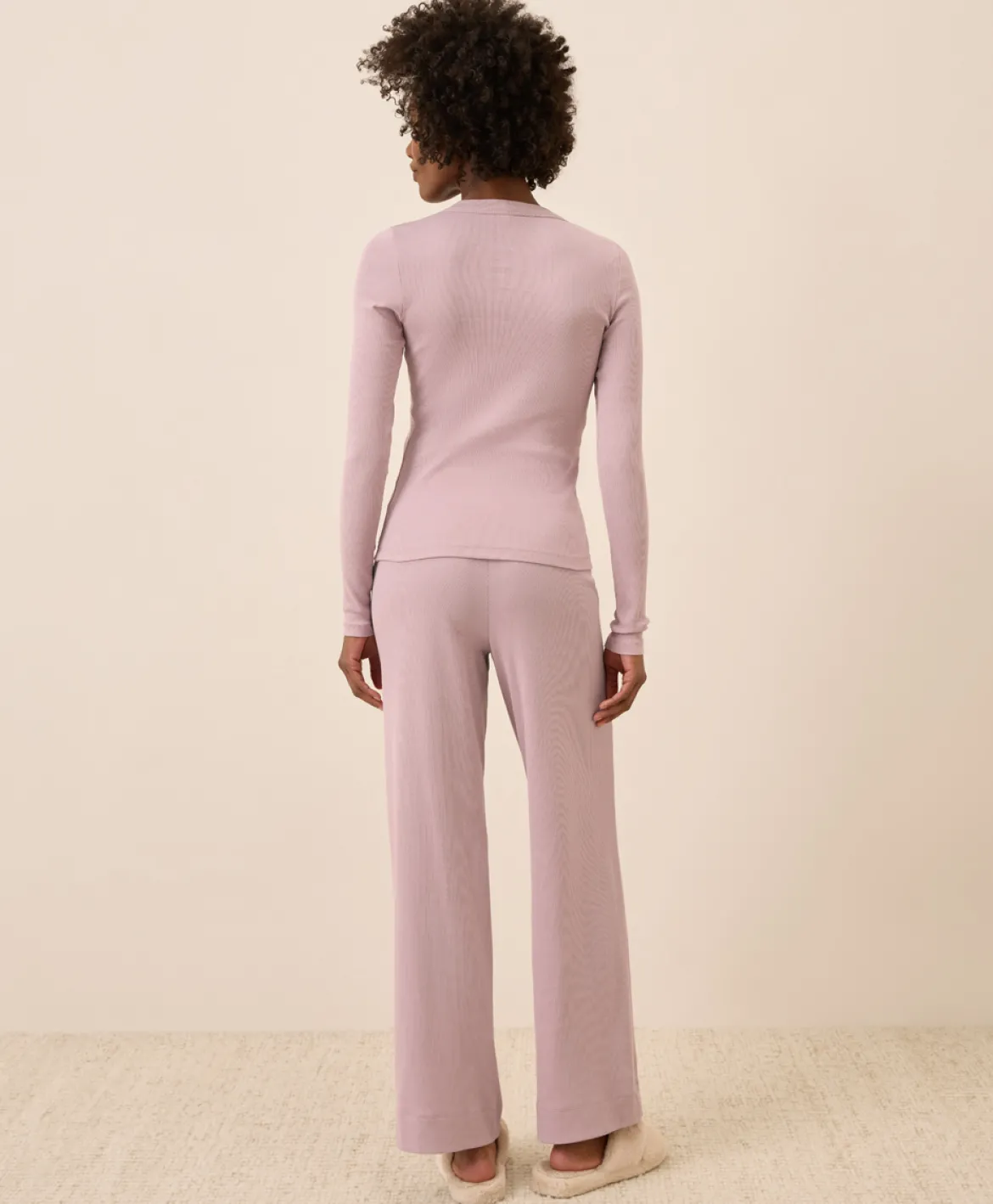 Organic Easy Rib Wide Leg Lounge Pant