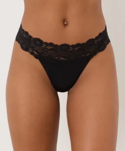 Organic Lace Waist Thong 3-Pack
