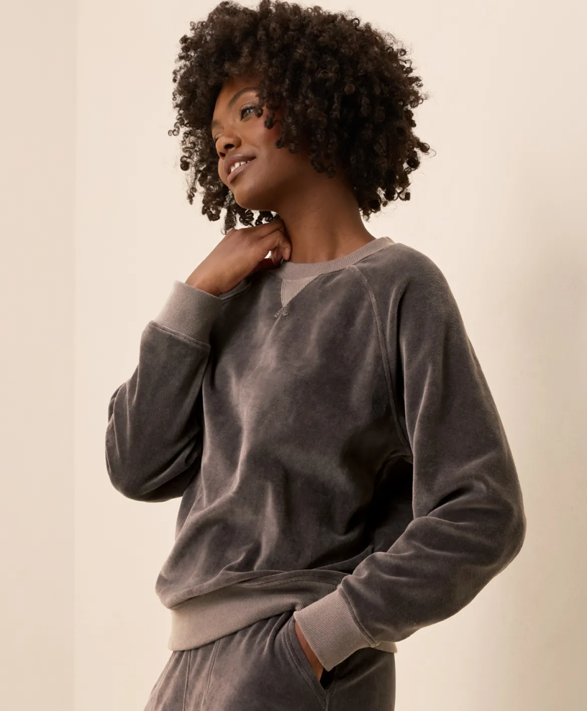 Organic Pure Velour Crew Sweatshirt